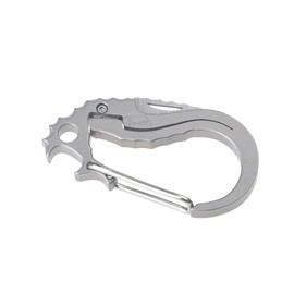 Tungyi Titanium Carabiner Keychain Clip, 3-in-1 Multi Function Keychain Looking Hook, EDC Palm Sized Quick Release Clip for Home Office Camping