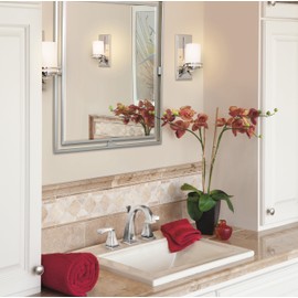 Kichler 5078NI, Hendrik Reversible Glass Wall Vanity Lighting, 3 Light, 300 Watts, Brushed Nickel