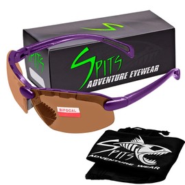Spits Eyewear Top Or Bottom Bifocal Safety Glasses (Frame Color: Purple, Magnifier: 3.00 TOP Bronze Orange)