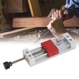 0-100mm Clamping Range Aluminium Alloy Bench Vice, Mini Drill Press Vice with Clamp Opening Parallel Table Vise Press Machine Vise Carving Bed Tool Fixing Tool, Thickened