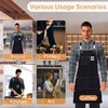 Chef Aprons for Men Women，BBQ Waterproof Apron with Large Pockets,Cotton