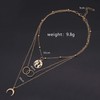 Boho Layered Necklace Moon World Map Pendant Necklace Chain Jewellery