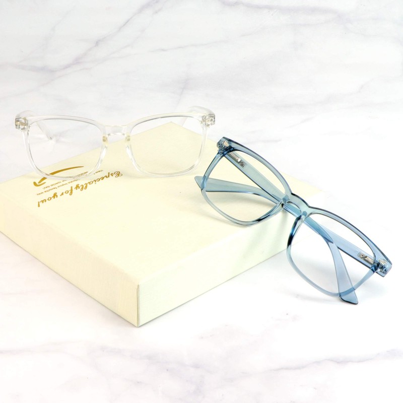 LifeArt Blue Light Blocking Glasses, 2 Pairs With Spring Hinge,