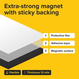 Strong Self-Stick Adhesive Magnetic Sheets 10 Pcs (4x6/10x15cm) – Magnetic Paper for Photo, Magnet Stickers, Labels, Science Education Magnets, Teacher Must Have, Whiteboards, Office