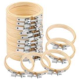 SEUNMUK 15 PCS 3 Inch Small Embroidery Hoops, Embroidery Cross Stitch Hoop Circle Bamboo Hoops for DIY Art, Crafting, Sewing and DIY Project