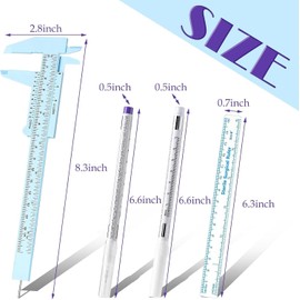 Teling Set De 10 Herramientas Para Cejas: Incluye 2 Reglas Medidoras, 4 Marcadores Blancos Para Microblading Y 4 Marcadores De Papel Para Maquillaje Permanente.
