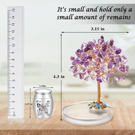 Small Urns for Human Ashes Keepsake Stainless Steel Mini Urn for Human Ashes with Amethyst Crystal Tree Decoration, Butterfly Cremation Keepsake urns for Human Ashes - My Mind Still Talks to You