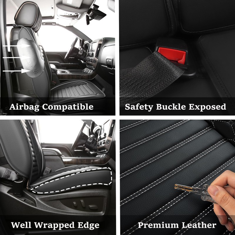 JOJOBAY Chevy Silverado Seat Covers,GMC Sierra Seat Covers,Custom Fit 2007-2025