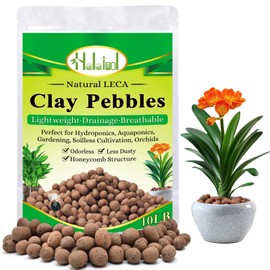 Halatool 10LB Leca Clay Pebbles for Plants 4mm-16mm Clay Balls 100% Natural Hydroton Leca Balls for Indoor Plants Hydroponic Growing Gardening Orchids Drainage Decoration Aquaponics