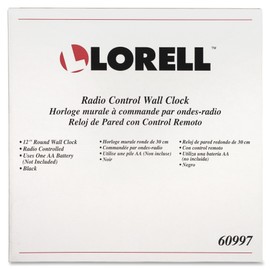 Lorell Wall Clock with Arabic Numerals, 12-Inch, White Dial/Black Frame