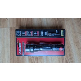 HUSKY 1200 Lumens Dual Power LED Rechargeable Focusing Flashlight