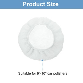 sourcing map 6pcs Car Polisher Bonnet Buffing Pad Lamb's Wool Polishing Buffing Pad Cover for 9"-10" Car Buffer Bonnets Polisher, White