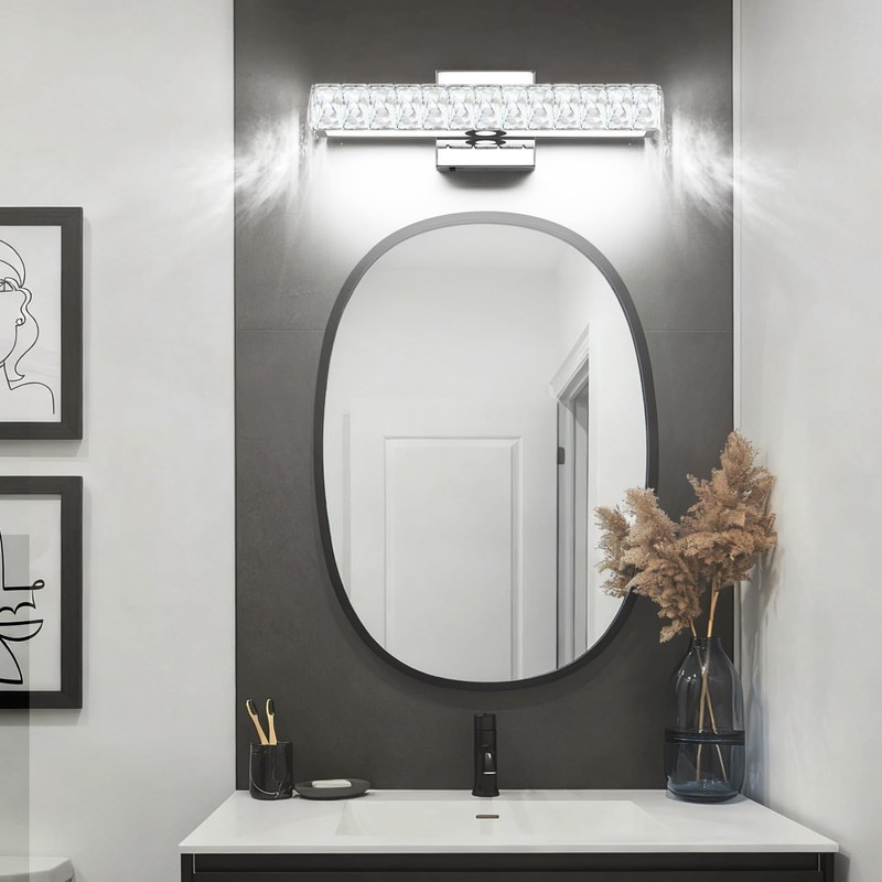 SOLFART Crystal Vanity Lights for Bathroom, 5 Color Adjustable Dimmable,16.5