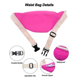 Waist Bag for Kids, Small Fanny Pack for Boys and Girls, Fashionable Waist Bags, Crossbody Belt Bag with Adjustable Strap, Lightweight Chest Bag for Sports Running, Camping, and Travel (Pink)