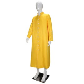 Men's Cassock Robe Church Long Robe Choir Minister Clergy Pulpit Liturgical Multicolored Uniform (S, Yellow + White Lines)