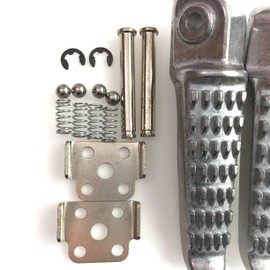 Tandem Step Kawasaki ZX-14R Ninja 250R 650R ER 6F Z750 Z1000 ZZR1400 Left and Right Set Bike Step Replacement Parts Silver (Tandem Step)