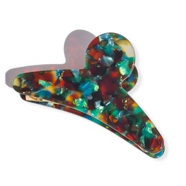 DG Women French Hair Claw clip, Acetate Hair Claw medium size claw clip beautiful hair piece gift for women gift for her, tight grip hair jaw French barrette (RAINFOREST)