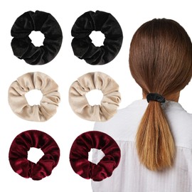 Pack of 6 Hair Bobbles Scrunchies with Zip Pocket, Scrunchies Hair Scrunchies with Zip, Secret Compartment, Discreet Money Hiding Place for Hiding, Travel Gadgets, Travel Gadgets for Women and Girls