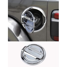 Savadicar Chrome Fuel Door Trim for Jeep Wrangler JL JLU 4xe & Gladiator JT 2018-Present – Exterior Gas Cap Accent Styling Cover Accessory