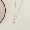 VIROMY Simple Gold Cross Necklace for Women 18K Gold Plated