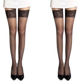 Senteria Knee High Socks, Compression Socks, Long Stockings, Lace, Black, White, Solid, Breathable, Beautiful Legs, Lengthening Effect, Over the Knee Socks, School Socks, Thermal, Cold Protection,