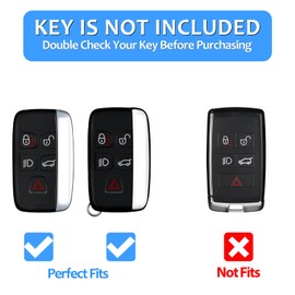 T-carbon Key Fob Cover Compatible with Land Rover with KeyChain Fit for Range Rover Discovery Evoque Sport Velar Freelander 2 Jaguar XE XF XJ XEL XFL F-Pace F-TYPE 2011-19 CarbonFiber Key Accessories