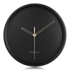 Lafocuse Metal Minimalist Black Wall Clock Silent Modern Wall Clock