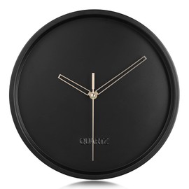 Lafocuse Metal Minimalist Black Wall Clock Silent Modern Wall Clock Living Room No Numbers No Ticking Noise for Bedroom 30 cm