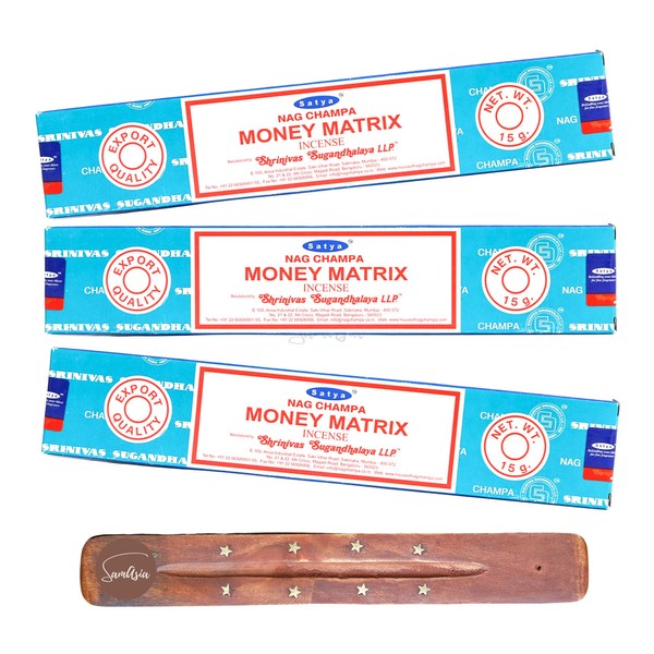 Satya Nag Champa Money Matrix Incense Sticks | x3 pack