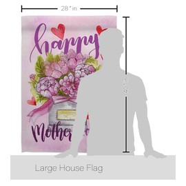 Mommy Love You House Flag - Family Mother's Day Mom Mama Grandma Flowers Parent Sibling Relatives Grandparent - Decoration Banner Small Garden Yard Gift Double-Sided Made in USA 28 X 40
