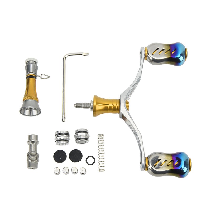Spinning Double Reel Handle Aluminum Alloy Fishing Rocker Handle DIY