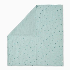 MORI Baby Boys and Girls Pre Washed Muslin Swaddle Cloth 75 x 75 cm in Mint - 100% Cotton Breathable Unisex Infant Receiving Blanket - Regular