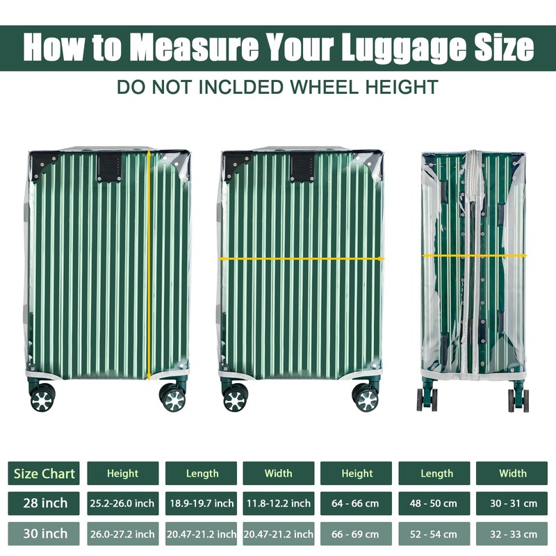 Transparent Suitcase Cover Set PVC Suitcase Cover Waterproof Suitcase Cover