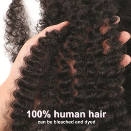 Afro Kinkys Bulk Human Hair 30g -100% Real Human Hair for Mini Twist, Braiding, Loc Extensions & Crochet, Kinky Curly Hair Bundles, Natural Afro Bulk for Dreadlocks (Natural Black, 16)