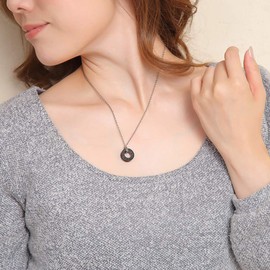 純チタン磁気ネックレス ピュアループオズ リングブラック 45cm