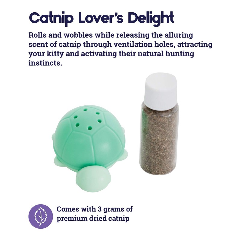 Petstages Wobble Turtle Catnip Diffuser Refillable Cat Toy