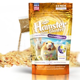 Little Hamster Odor Blaster | a New Generation Of Animal Bedding Deodorizer | Unique Formula for Slow Release | Natural Fresh Scent - Lavender & Chamomile | Up to 15 Weeks Supply | 3 x 0.5oz bags