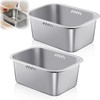 Reallnaive 2 Pack 2.6 Gallons Stainless Steel Basin Large Washing