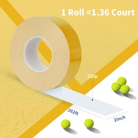 Pickleball Court Tape - 2" x 262 ft, Outdoor Pickleball Marking Kit, Yellow Tape for Temporary Court Lines - No Residue Easy to Apply & Remove - Perfect for Pickleball Court, Gym, Driveway, Backyard
