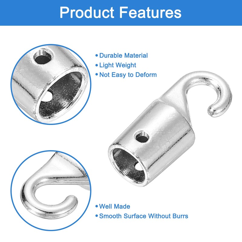 sourcing map Blind Wand Hook,6Pcs 1.1" x 0.3" - Alloy