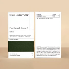 Wild Nutrition Pure Omega 3 Supplement | 250mg of DHA & EPA | Natural Cold Extracted Omega 3 Fish Oil | Omega 3 Fatty Acid Supplements | Sustainably Sourced Omega 3 250mg of DHA & EPA | 120 Capsules