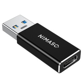 NIMASO USB Type-C Conversion Adapter 【Double-sided USB 3.0 High-Speed Data Transfer】 Type C Conversion Compatible with Smartphones, PCs, etc. USB C Conversion Adapter Gray NAD22A436