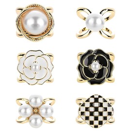 Oenothera 6 pieces scarf ring clip, golden scarf buckle, scarf ring modern clasp, scarf closure ring, for women's scarves and silk scarves use, Metal