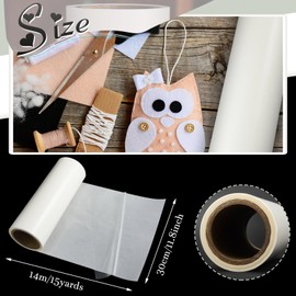 Frienda Iron on Adhesive Film 11.8 x 15 yd Double Sided Heavyweight Press on Patch Heat Melt Permanent Fusible Webbing for Fabric Applique Fabric Glue Adhesive Roll Quilting Sewing Craft