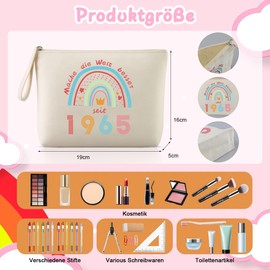 50th Birthday Gifts Woman Including Cosmetic Bag 1975 and 50th Birthday Socks, 1975 Birthday Woman Makeup Bag and Socks, 50th Birthday Gift for Women Mother Girlfriend, 1965