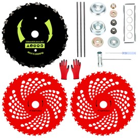 EOPOAYI Chainsaw Brush Cutter Blades Compatible with 2 & 4 Cycle Weedeater Gas Powered Spline Drive Straight String Trimmer Head Weed Eater Wacker Grass Edger Parts with Adapter Attachment Kit