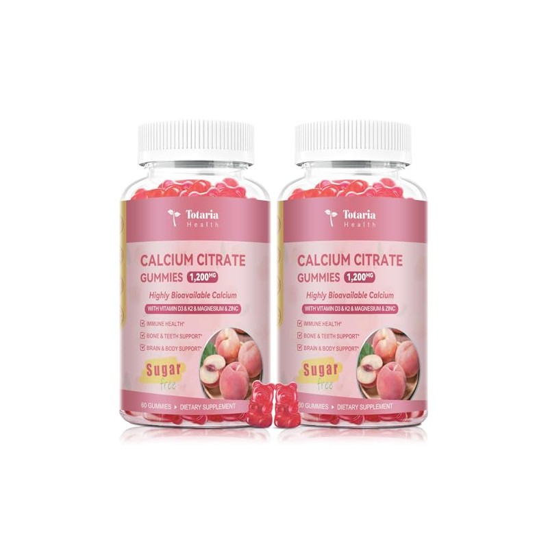 2 Pack Calcium Citrate Gummies 1200 mg - Calcium Supplements