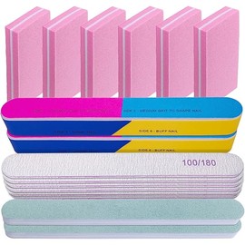 Nail File and Buffer Set (16 Pack), Nail File Kit Professional Nail Files & Buffers Manicure Supplies Filer Buffer for Natural Nails, 100/180 Grit 7 Way Nail Filing Polishing Buffer for Nail Care