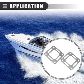 Motoforti Exhaust Elbow Riser Gasket, for Mercury 1983-2002, Metal, Gray, 2pcs