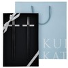 Genuine Cutipol GOA GO29 Black/Matte Silver Couple Chopsticks Set, Comes